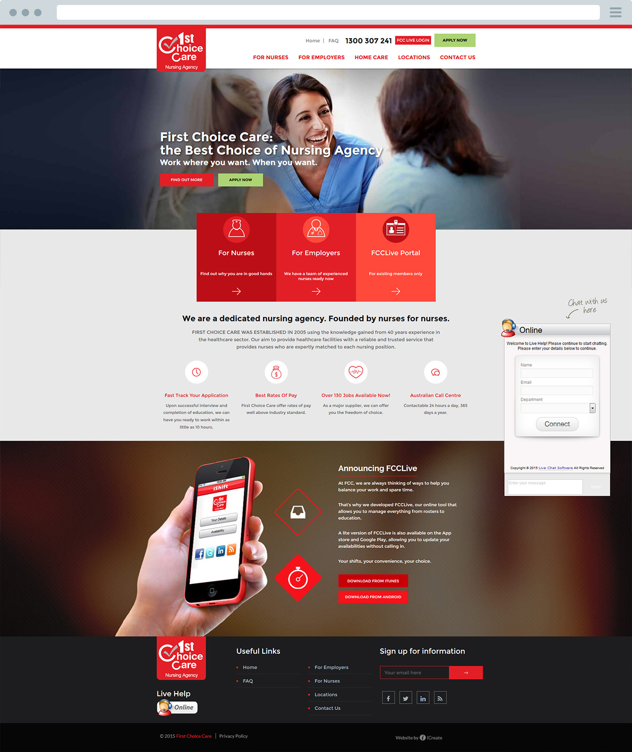 First Choice Care Website Home Page Design